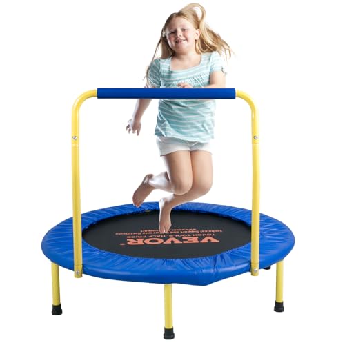 VEVOR Trampolin Gartentrampolin 810x920x920 mm, Klappabrer Trampolin Mini 60 kg Gewichtstragfähigkeit Fitness Trampolin, Kindertrampolin Kleinkind Trampolin Blau Indoor/Outdoor/Garten/Drinnen - 9