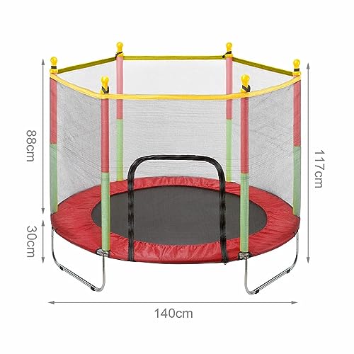 Youyijia Trampolin Kinder Bodentrampolin mit Sicherheitsnetz Outdoor Gartentrampolin Zuhause Sportgeräte Kindertrampolin 140cm Durchmesser belastbar bis 90kg - 2