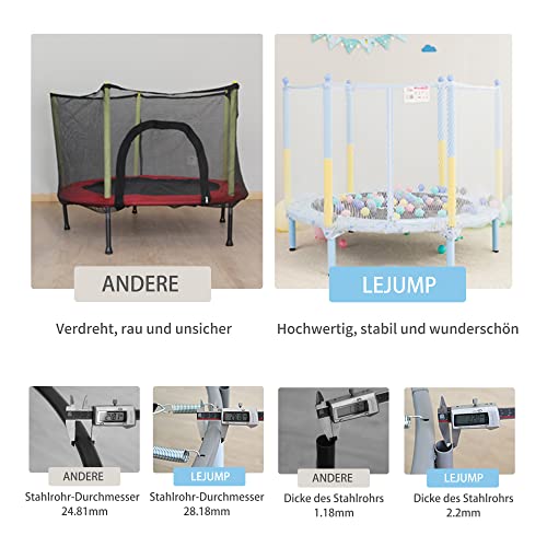 Lejump Kinder Trampolin, Jungen und Mädchen Kind T Trampolin mit Netz, Indoor Trampolin Spielzeug Trampolin, Kleinkinder Trampolin Kinderspielzeug für Boys und Girls - 3