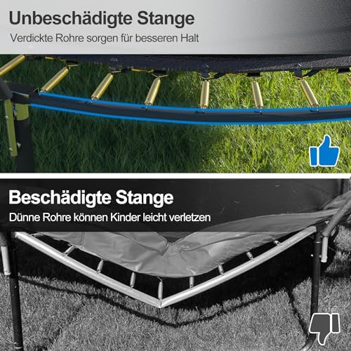 Devoko Trampolin Outdoor Ø 244/305/366/427 cm, vom TÜV Rheinland GS-Zertifikat, Kindertrampolin Gartentrampolin mit Sicherheitsnetz, Rundes Riesentrampolin mit Leiter und Schuhbeutel - 4